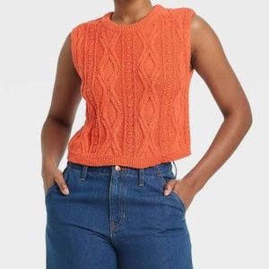 Universal Thread Orange Cable Knit Sweater